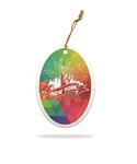 ZX8225 Oval Glass Ornament With Full Color Custom Imprint